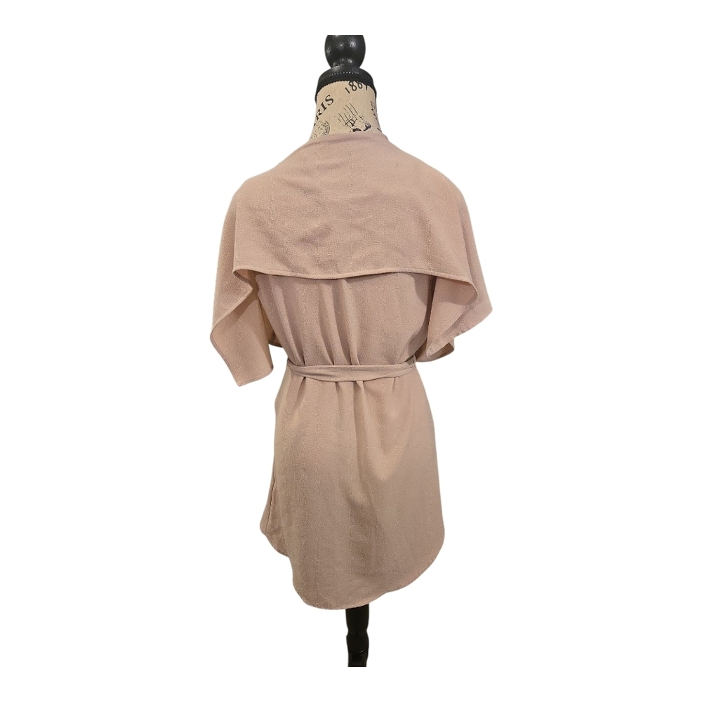 Strreetwear Society Tan Open Front Cardigan with Belt - Picture 3 of 4